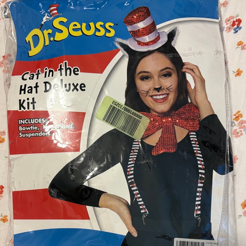 Dr. Seuss Cat in the Hat Deluxe Costume Kit - Red, White, Black